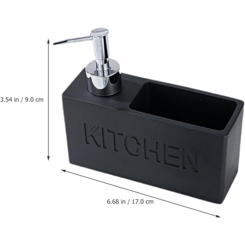 Bouteille à pousser pour lave-vaisselle murale avec porte-éponge à bille de nettoyage, boîte de rangement pour distributeur de savon de salle de bain