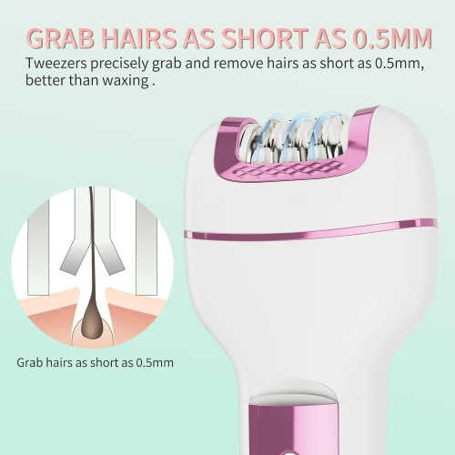 Epilator for Women 3-in-1 Epilator,Body Hair Removal Device,Wet & Dry Use Waterproof Cordless Rechargeable Electric Trimmer & Shaver & Callus Remover