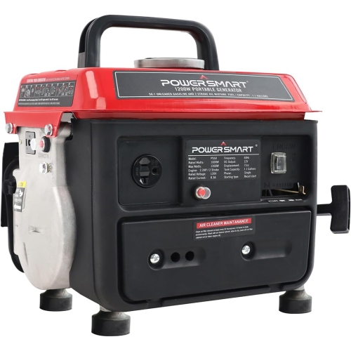 POWERSMART  Ps50 1000W 2 Stroke Manual Start Portable Generator, Red/black