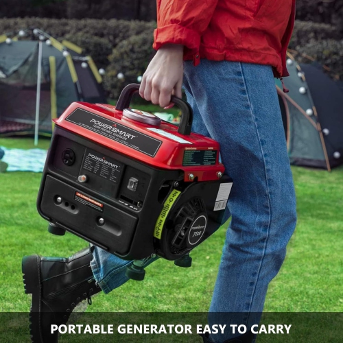 PowerSmart PS50 1000W 2 Stroke Manual Start Portable Generator, Red/Black