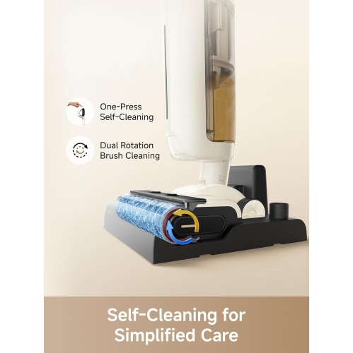 MOVA K30 SE Wet Dry Vacuum Cleaner, 180° Lie-Flat Reach Smart Vacuum Mop, 0 in Dual-Edge Cleaning, self-cleaning, Lightweight, 18000Pa Suction