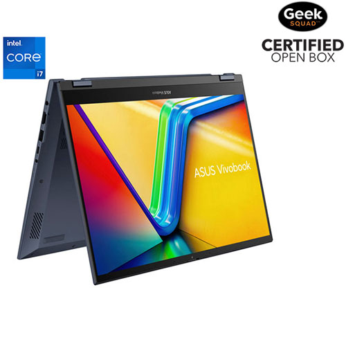 Boîte ouverte - Portable professionnel à écran tactile 14 po Vivobook S 14 Flip d'ASUS - Bleu calme