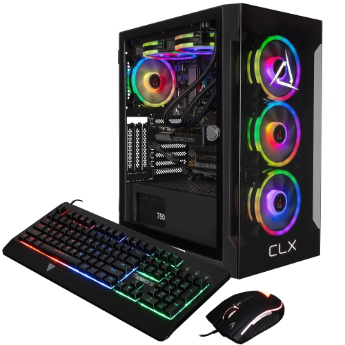 CLX SET Gaming Desktop - Liquid Cooled AMD Ryzen 7 9700X 3.8GHz 8-Core Processor, 32GB DDR5 Memory, RTX 5060 Ti 16GB GDDR7 Graphics, 2TB SSD, WiFi,
