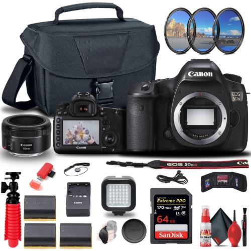 Canon EOS 5DS DSLR Camera + Canon EF 50mm Lens + 64GB + More