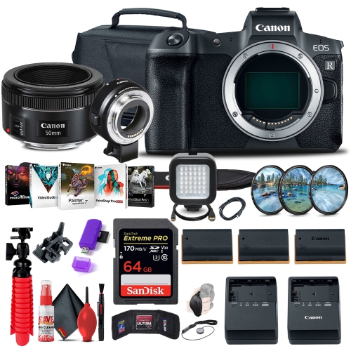 CANON  Eos R Mirrorless Digital Camera (3075C002) + Ef 50MM Lens Filter Set Bundle
