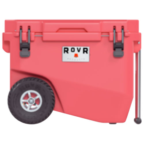 Glacière à parois rigides sur roues de 56,8 L avec poignée RollR de RovR - Cuivre