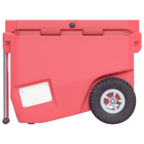 Glacière à parois rigides sur roues de 56,8 L avec poignée RollR de RovR - Cuivre