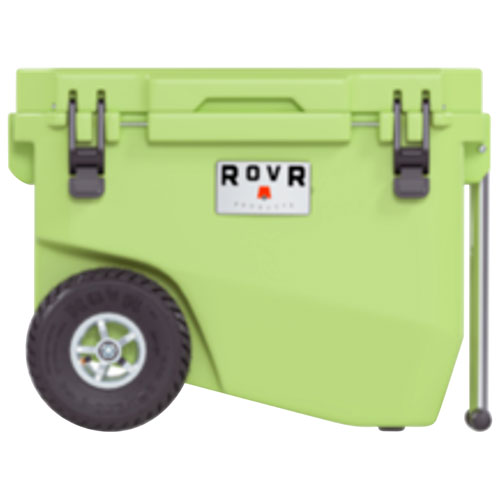 Glacière à parois rigides sur roues de 56,8 L avec poignée RollR de RovR - Matcha