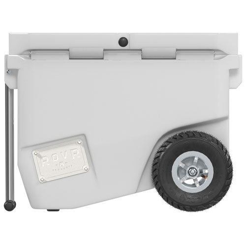 Glacière à parois rigides sur roues de 56,8 L avec poignée RollR de RovR - Poudre