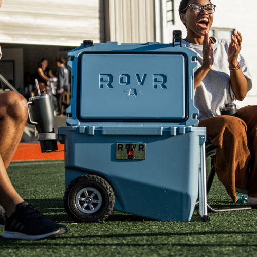 Glacière à parois rigides sur roues de 56,8 L avec poignée RollR de RovR - Pacifique Sud