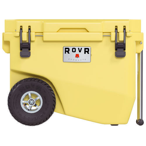 Glacière à parois rigides sur roues de 56,8 L avec poignée RollR de RovR - Côté ensoleillé