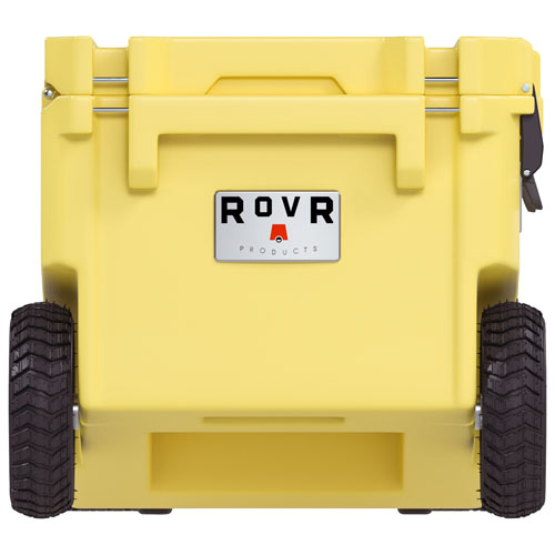 Glacière à parois rigides sur roues de 56,8 L avec poignée RollR de RovR - Côté ensoleillé