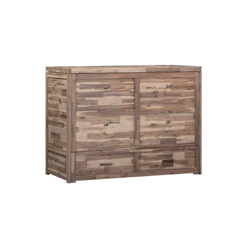 Armoire lit double Murphy Stow de Rustic Classics, matelas en mousse à mémoire gel