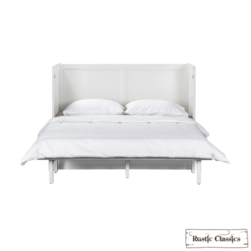 Rustic Classics Stow Queen Size Murphy Bed Cabinet with Gel Memory Foam Mattress
