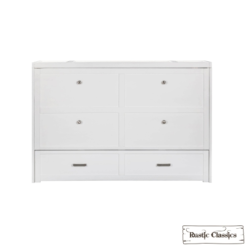 Rustic Classics Stow Queen Size Murphy Bed Cabinet with Gel Memory Foam Mattress