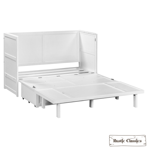 Rustic Classics Stow Queen Size Murphy Bed Cabinet with Gel Memory Foam Mattress