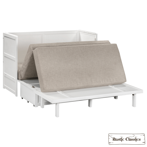 Rustic Classics Stow Queen Size Murphy Bed Cabinet with Gel Memory Foam Mattress