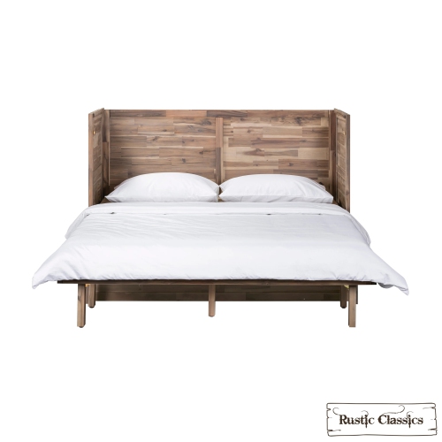 Rustic Classics Stow Queen Size Murphy Bed Cabinet with Gel Memory Foam Mattress