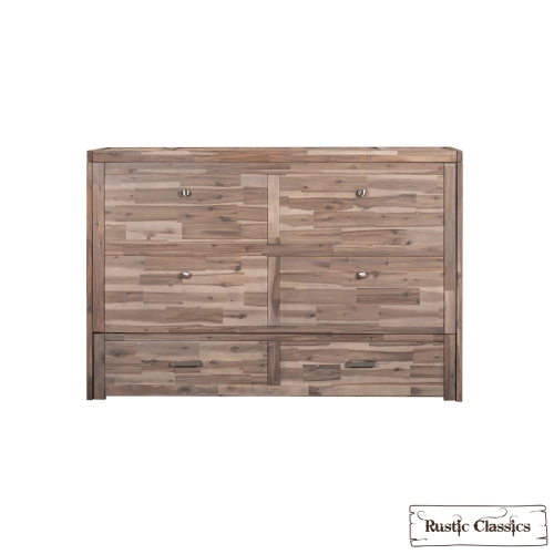 Rustic Classics Stow Queen Size Murphy Bed Cabinet with Gel Memory Foam Mattress