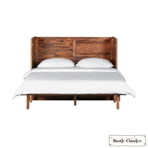 Rustic Classics Stow Queen Size Murphy Bed Cabinet with Gel Memory Foam Mattress