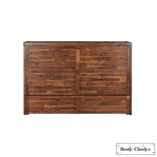 Rustic Classics Stow Queen Size Murphy Bed Cabinet with Gel Memory Foam Mattress