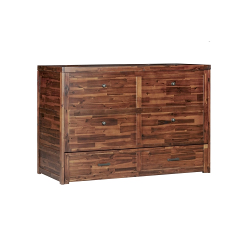 Rustic Classics Stow Queen Size Murphy Bed Cabinet with Gel Memory Foam Mattress