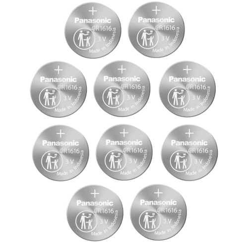 10 x Panasonic 1616 Batteries, 3V Lithium CR1616