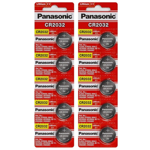 PANASONIC  10 X 2032 Batteries, 3V Lithium Cr2032