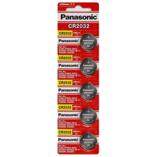 PANASONIC  5 X 2032 Batteries, 3V Lithium Cr2032