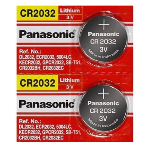 PANASONIC  2 X 2032 Batteries, 3V Lithium Cr2032