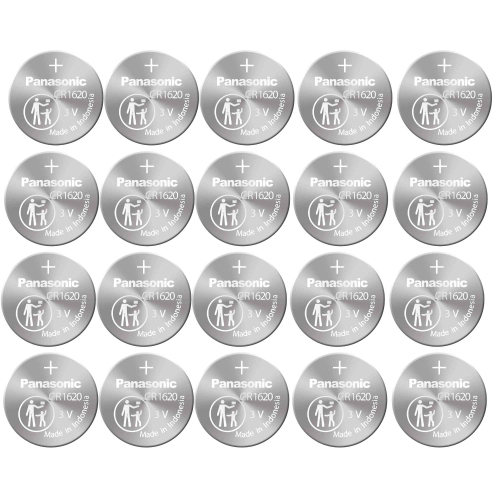 20 x Panasonic 1620 Batteries, 3V Lithium CR1620