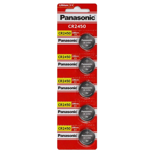 5 x Panasonic 2450 Lithium 3 volt Batteries, equivalent CR2450 3v