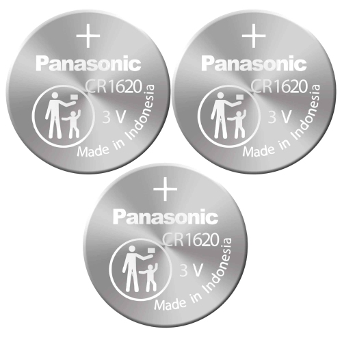 3 x Panasonic 1620 Batteries, 3V Lithium CR1620