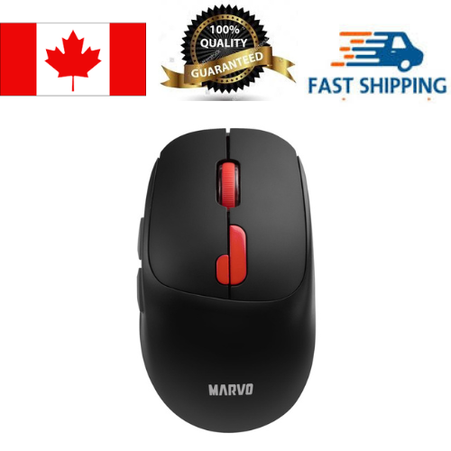 Marvo M809W Dual-Mode Wireless 2.4Ghz & Bluetooth V5.2 Mouse - High Precision, Ergonomic Design, Rechargeable battery, Lightweight, Max 1600 DPI,