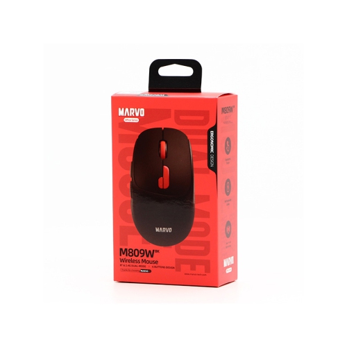 Marvo M809W Dual-Mode Wireless 2.4Ghz & Bluetooth V5.2 Mouse - High Precision, Ergonomic Design, Rechargeable battery, Lightweight, Max 1600 DPI,