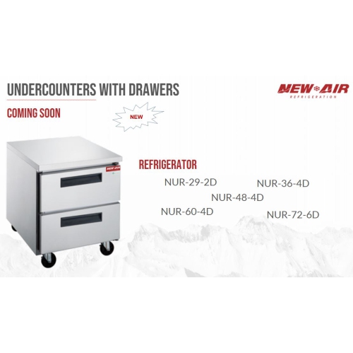 New Air NUR-29-2D 29" Stainless Steel Undercounter Refrigerator - Ideal for commercial kitchens, restaurants and cafeterias
