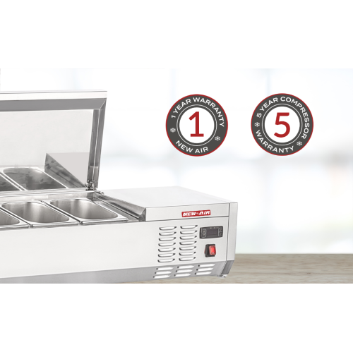 New Air NCSD-59-SL Refrigerated Countertop Salad Table - Ideal for restaurants, cafés and ice cream parlors