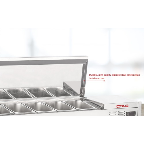 New Air NCSD-48-SL Refrigerated Countertop Salad Table - Ideal for restaurants, cafés and ice cream parlors