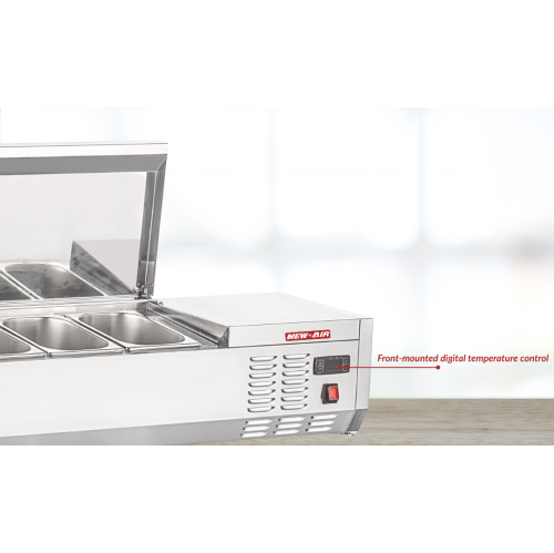 New Air NCSD-48-SL Refrigerated Countertop Salad Table - Ideal for restaurants, cafés and ice cream parlors