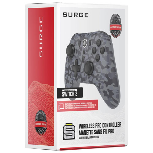 Surge Wireless Pro Controller for Switch/Switch 2/PC - Grey Camo