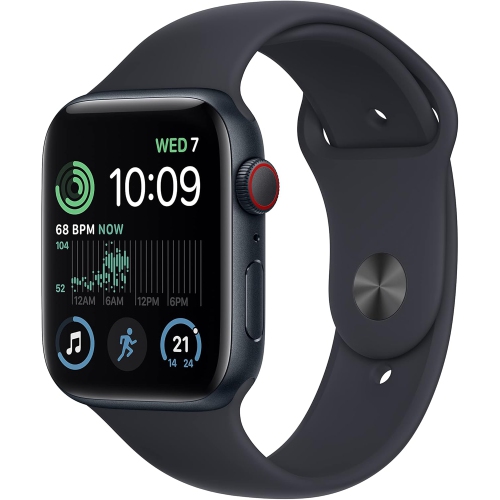 Boîte ouverte - Apple Watch SE (GPS + 40&nbsp;mm cellulaire) avec boîtier en aluminium minuit et bracelet sport minuit P/M