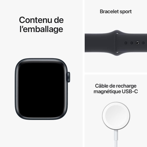 Boîte ouverte - Apple Watch SE (GPS + 40&nbsp;mm cellulaire) avec boîtier en aluminium minuit et bracelet sport minuit P/M