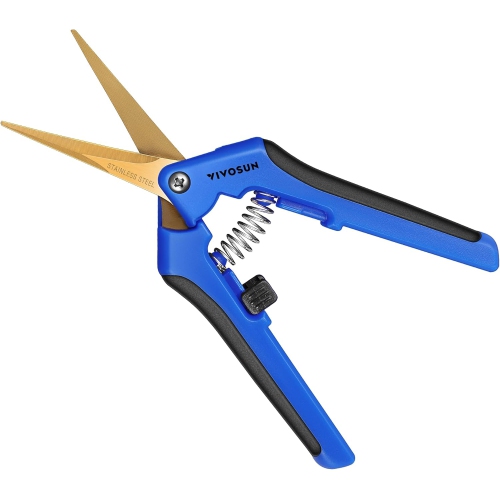 Gardening Scissors 6.5 Inch Hand Pruner Pruning Shear with Straight Stailess Steel Blades, Blue 1 pcs