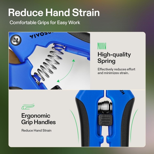 Gardening Scissors 6.5 Inch Hand Pruner Pruning Shear with Straight Stailess Steel Blades, Blue 1 pcs