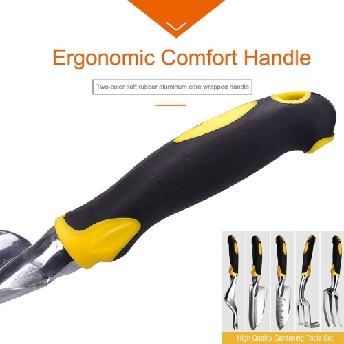 Garden Tools Set - 6 Piece Gardening Hand Tool Set, Heavy Duty Aluminum Alloy - Ergonomic & Rust Resistant for Women Men