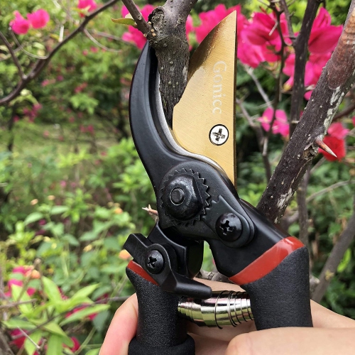 Professional Premium Titanium Bypass Pruning Shears, Hand Pruners, Garden Clippers.