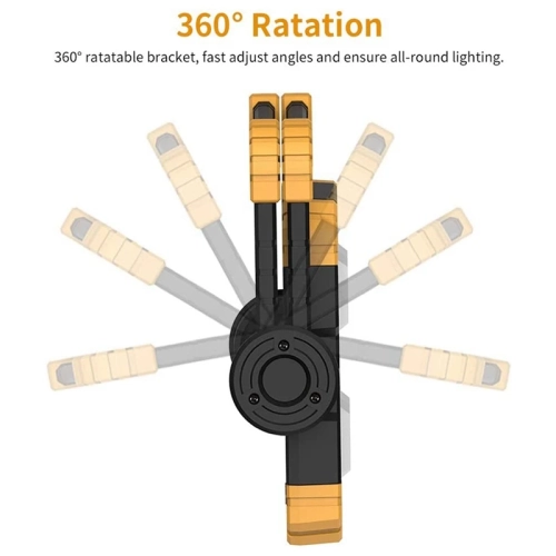 LED Work Light Rechargeable -COB 360° Foldable Flood Work Light for Outdoor Camping, Emergency Car Repairing and Job Site Lighting