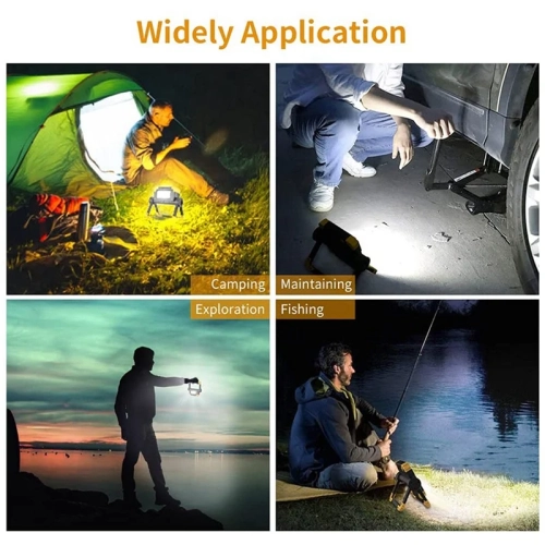 LED Work Light Rechargeable -COB 360° Foldable Flood Work Light for Outdoor Camping, Emergency Car Repairing and Job Site Lighting