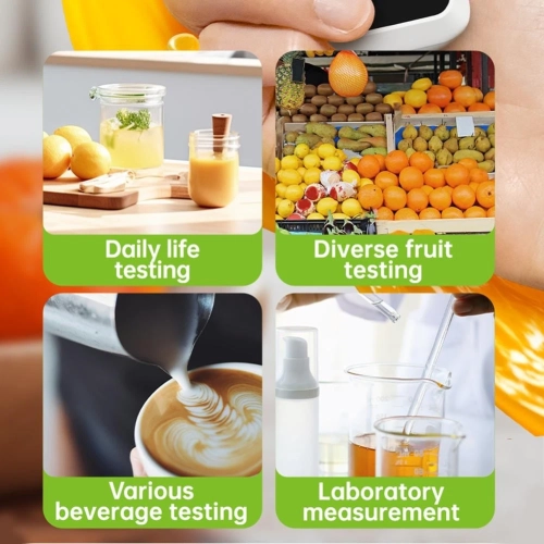 Réfractomètre numérique Brix Compteur de teneur en sucre rechargeable Mesurer jus de fruit Boisson au vin Bière 0 à 55 %