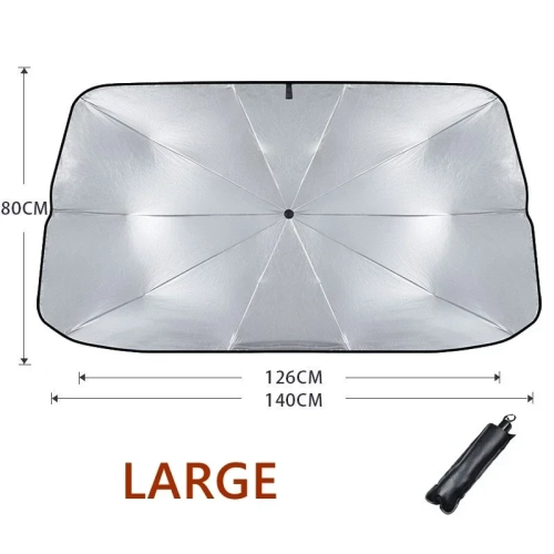 Car Front Windshield Sun Shade 143 x 80 cm with Storage Bag for Select Sedans, Vans and SUVs